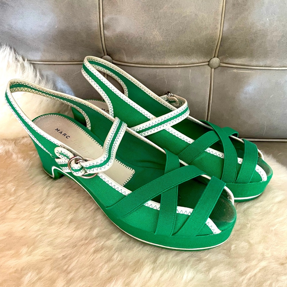 Marc Jacobs Green Canvas Sandal Vintage 2000’s Women’s Sz 40 10
